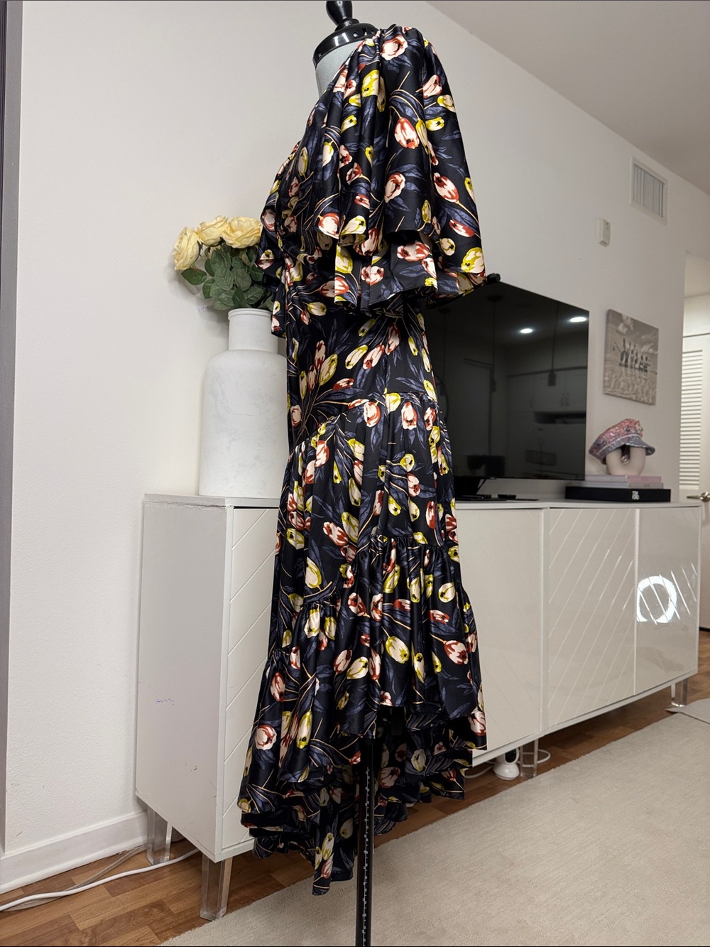 Cinq a Sept Kossa Silk Asymmetric Maxi Dress 2 - Picture 7 of 14